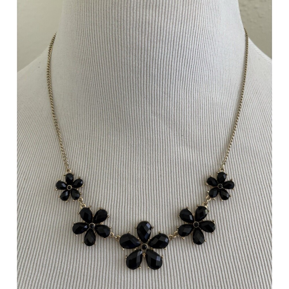 Vintage Crystal Flowers Necklace Signed Daires